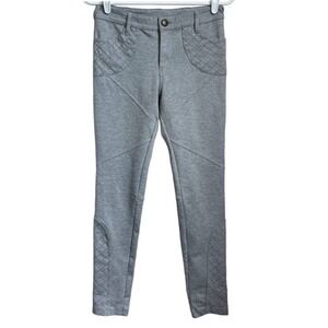 Free People Gray Quilted Equestrian Skinny Riding Pants Size 27 Heathered Knit